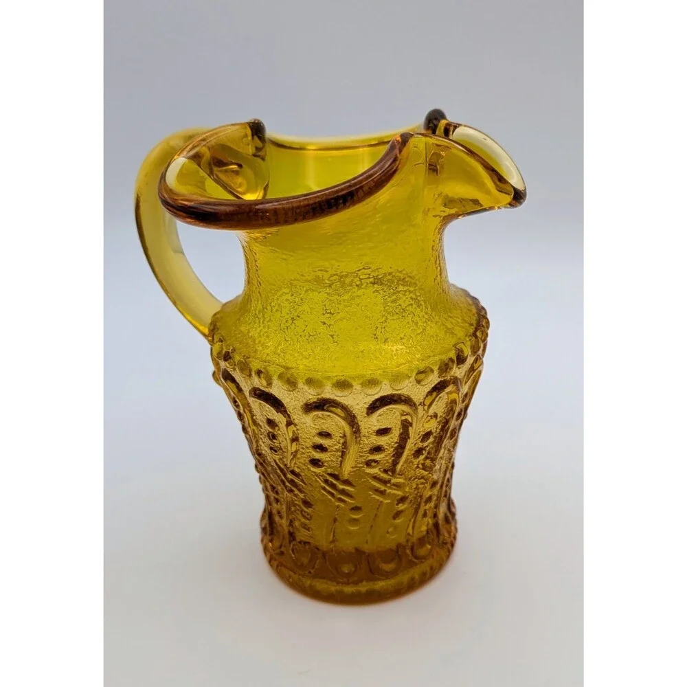 Kanawha Yellow Art‎ Glass Mini Pitcher Cadmium Glow 4
